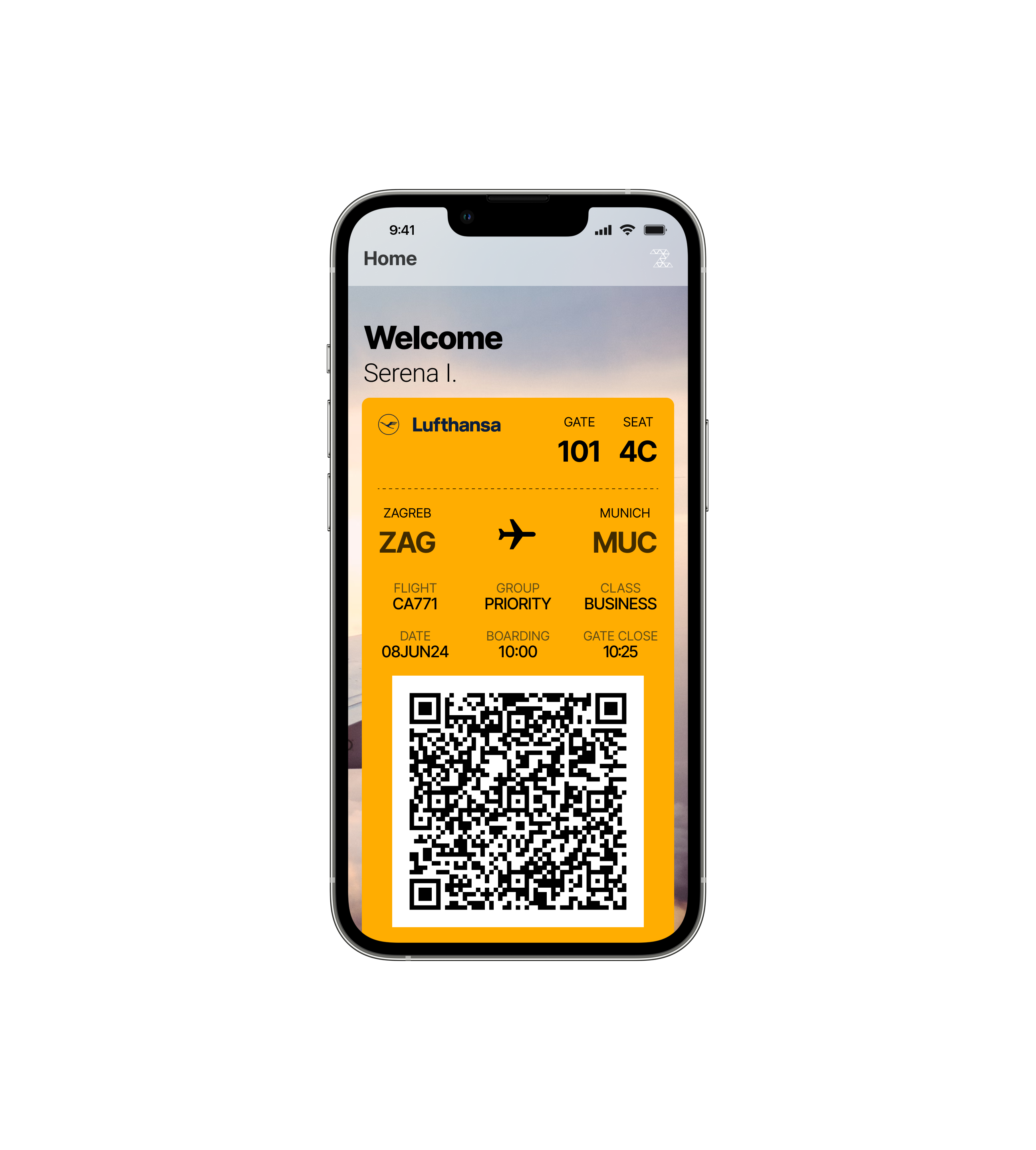 Zair boarding pass